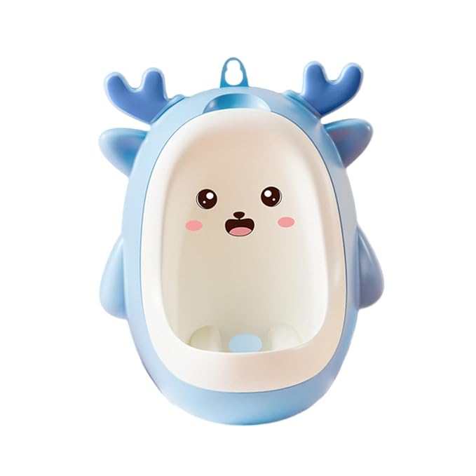 Milageto Dinosaur Potty Trainer Urinal Standing Potty, Cartoon Portable Urinals Toilet Training Hanging Pee Trainer for Child Toddlers, Blue