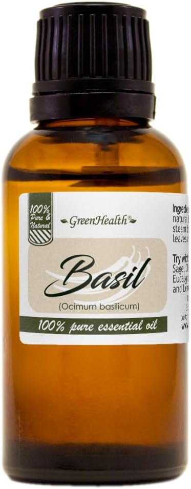 Basil Essential Oil 1 fl oz - (100% Pure & Uncut) - GreenHealth