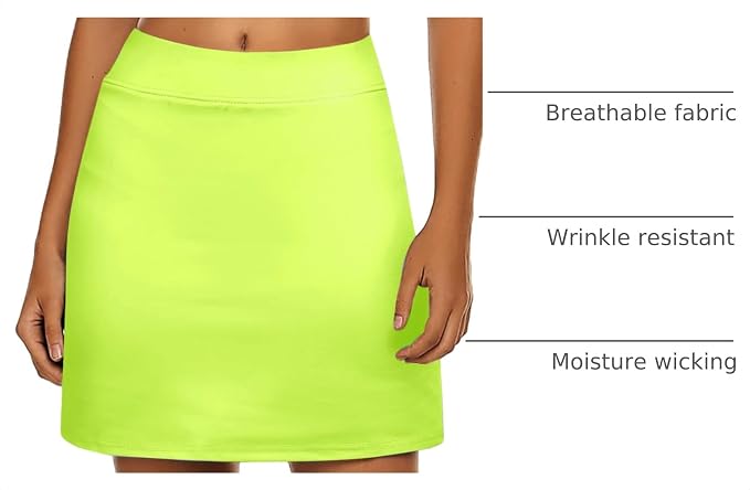 Ekouaer Women's Active Performance Skort Lightweight Skirt for Golf Tennis | Built-in Shorts, A Line, High Waisted, Tummy Control, Pickleball, Running, Workout, Sports, Skorts for Woman