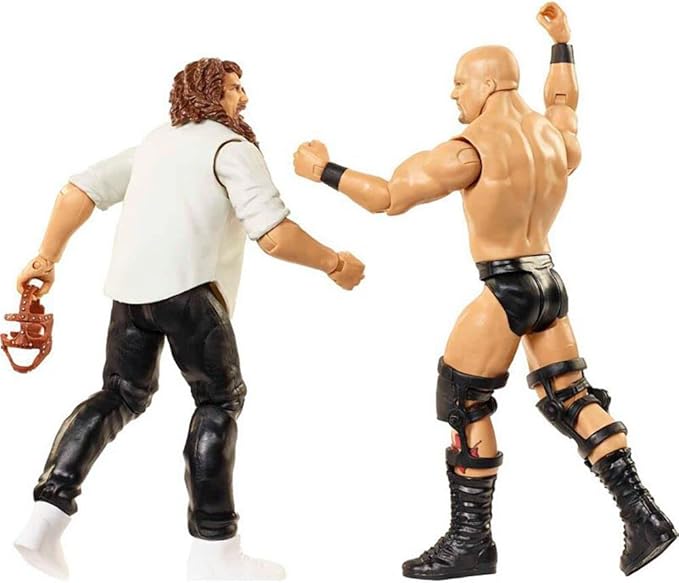 WWE MATTEL Stone Cold Steve Austin vs Mankind Championship Showdown 2 Pack 6 in Action Figures High Flyers Battle Pack for Ages 6 Years Old and Up