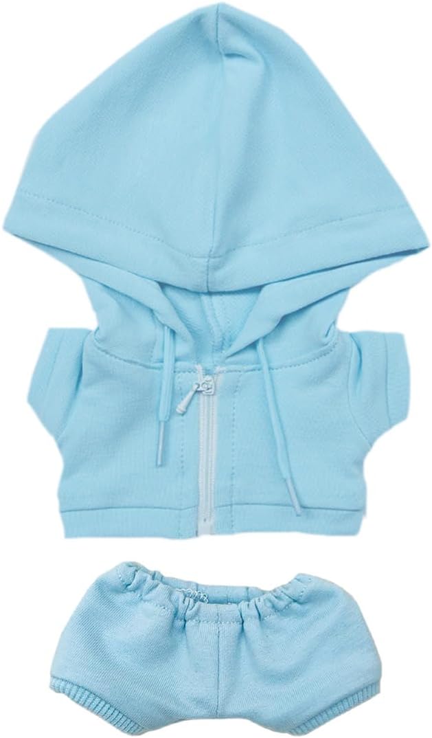 10cm 15cm 20cm Plush Doll Clothes Coat Pants Multi-Color Sportswear Sets Toys Dolls Accessories (Light Blue, 10cm)