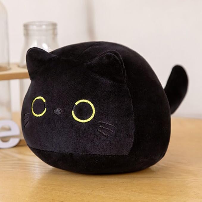 Mini Cat Stuffed Animal Cute Cat Plush Doll Toy for Girls Boys Christmas 3 Pieces (3 zhiblack cat)