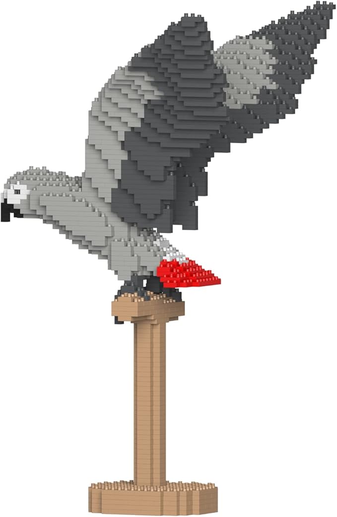 JEKCA African Grey 02S | Parrot Plastic Building Blocks | Age 14+