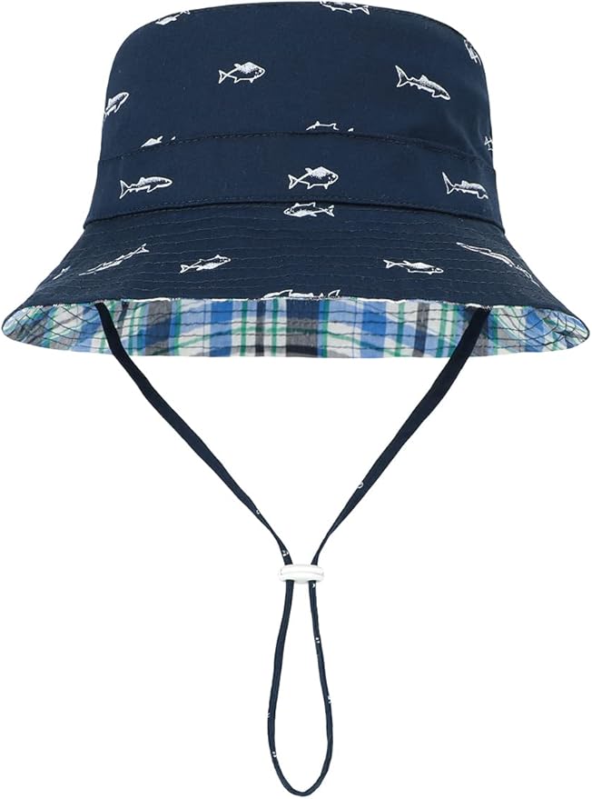 Baby Sun Hat UPF 50+ Sun Protective Toddler Bucket Hat Summer Kids Beach Hats Wide Brim Outdoor Play Hat for Boys Girls