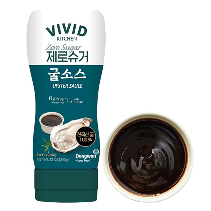 VIVID KITCHEN Oyster Sauce | Zero Sugar & Low-Calorie Sauces | No Preservatives | Versatile, Easy-to-Squeeze | for Cooking, Stir-Fries, Marinades, and Dipping Sauces | Sugar Free Oyster Sauce | Made with Korean Oyster (2 Pack) (Oyster Flavor)