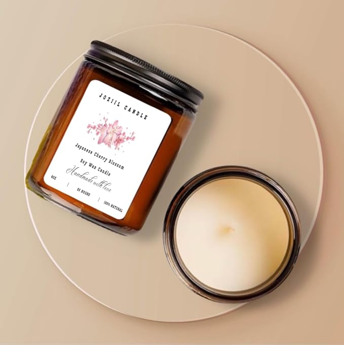 4 Pack Candles for Home Scented Aromatherapy Candle Gift Set for Women Soy Wax Long Lasting Amber Jar Candles Gift for Birthday Mother's Thanksgiving Day Present and Christmas Handmade in USA