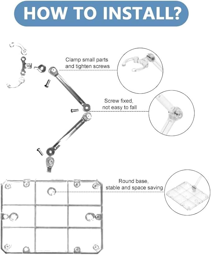 Action Figure Stand, 20Pcs Assembly Action Figure Display Holder Base, Figure Stands, 2Pcs Screwdriverfor Compatible with HG RG SD SHF Gundam 1/144, Clear