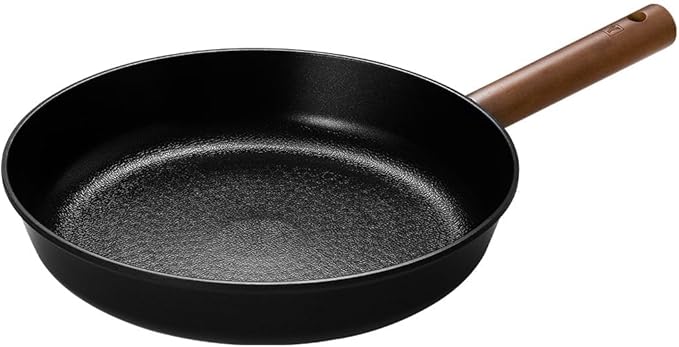 WAGENSTEIGER Aluminum Frying Pan with Titanium Coated Non-Stick Surface, 7-Layer Coating With Zelkova Wooden Handle, Restaurant & Business Grade, Made in Korea (17.91" L x 11.22" W x 2.17" H)