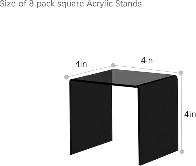 ihomecooker Acylic Riser Square Display Stand For Cupcakes, Arts and Crafts (Black, 8P-4INCH)