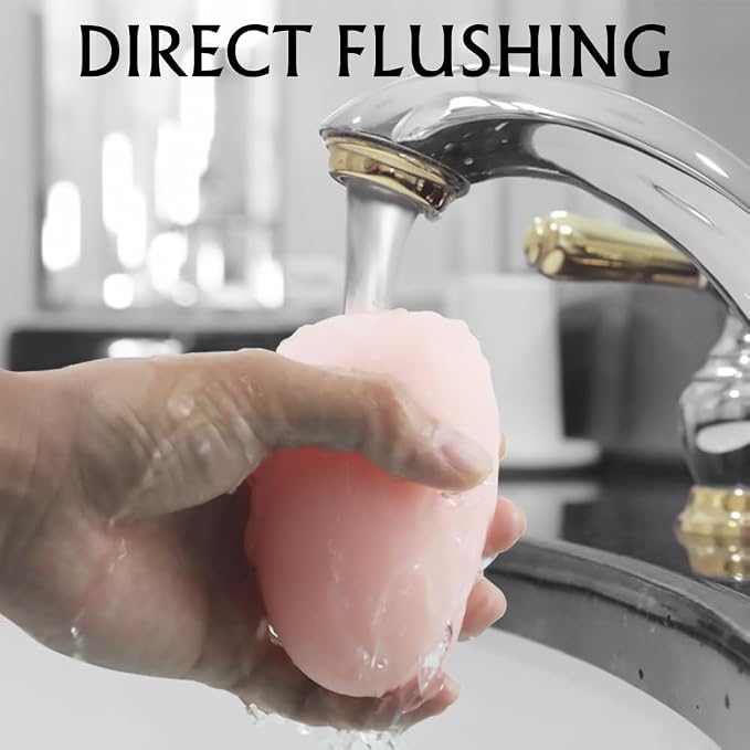 Portable Male Masturbator Egg - 3D Realistic Textured Vagina Stroker, Ultra Soft Stretchable TPE Pocket Pussy, Reusable Adult Sex Toy for Men with Discreet Packaging (Yellow)