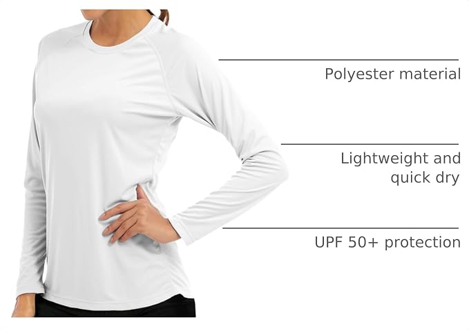 MAGCOMSEN Women's Long Sleeve Shirts UPF 50+ Sun Protection Shirts for Hiking Fishing Workout Rash Guard