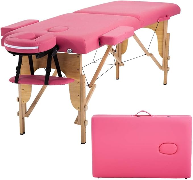 BestMassage Massage Bed Portable Massage Table 24 inch Wide Lash Bed Height Adjustable 2 Folding Spa Table with Non-Woven Bag for Spa Footmassage Facial CareSpa Tattoo