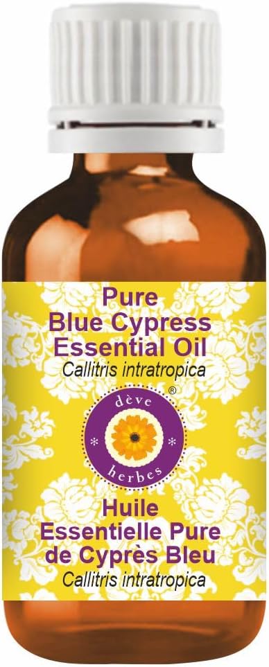 dève herbes Blue Cypress Essential Oil (Callitris intratropica) Pure | Non-Sticky | Non-Greasy | Lightweight | Men & Women | All Skin Types | Steam Distilled 50ml (1.69 oz)