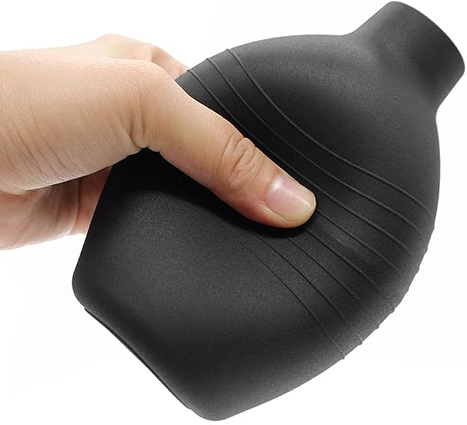 Rubber Vaginal Douche Cleansing, 310ml (10.5 fl oz), Black Enema Bulb for Intimate Hygiene