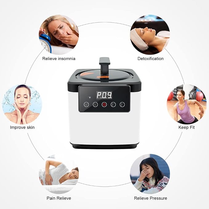 Smartmak Sauna Steamer Pot 2.6 L, Portable Steam Generator Set with Time & Tempreture Remote Control, 1000W Spa Machine with Herbal Box for Body Detox 110V US Plug
