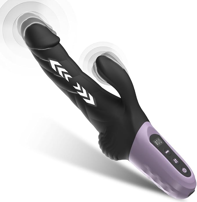 Thrusting Dildo Rabbit Vibrators G Spot Clit Vibrator, 9 Thrust & Vibrate