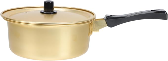 Luxshiny 1Pc Golden Korean Ramen Pot Stockpot for Cooking Noodles Soup and Food Versatile Kitchen Tool for Instant Noodles and Korean Cuisine