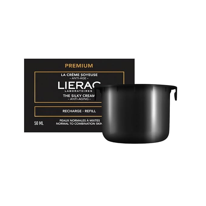 Lierac The Silky Cream Refill - Corrects all the Signs of Aging Face Cream with Niacinamide & Hyaluronic Acid, Hydrates, Firms & Smooths Skin, Refill - 50ml Jar