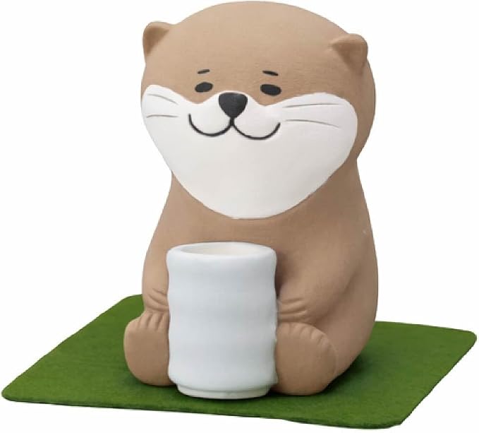 Passive Stone Diffuser, Cute Animal Series Aromatherapy Oil Diffuser for Tabletop Decor (1, Leisurely Otter)