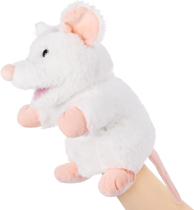Animal Hand Puppets 11 Inch Sea Turtle Plush Dinosaur Animals Hand Puppet Toys Role-Play Toy Puppets for Kids Storytelling Imaginative Pretend Play Teaching Preschool(Rat)