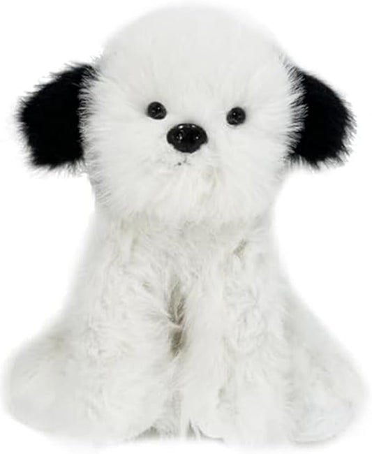 Plush Puppy Dog Toy - 15 Inch Soft Stuffed Animal, Cuddly Black and White Fluffy Dog, Huggable Plush Companion for Kids and Adults, Birthday