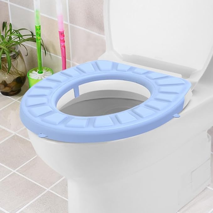 Silicone Toilet Seat Cover Decorative Mat Waterproof Thicken Mat Supplies for Home Bathroom Showering Decoration Mat