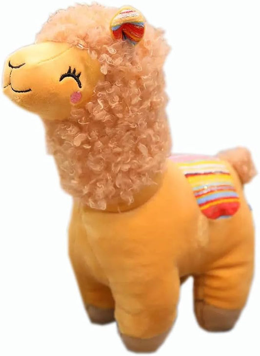 Llama Stuffed Animal Cute Alpaca Plush Toy 10 inch for Girls Boys(Alpaca yinghua Yellow)