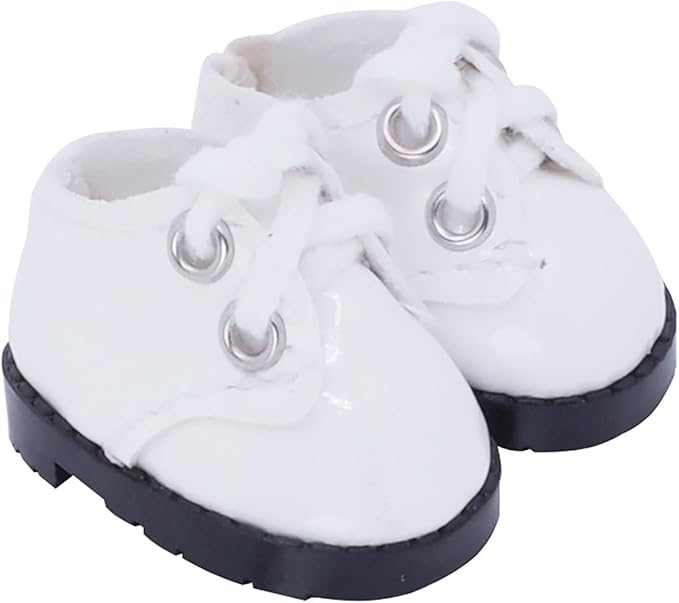 Etistta 17cm Doll Shoes for 17cm Doll Boots, 6.7 inch Doll Shoes Accessories (White)
