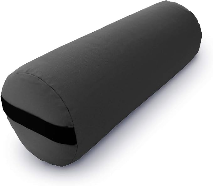 Bean Products Cotton Batting Yoga Bolster - Studio Grade Round or Rectangular Restorative Yoga Pillow for Pilates and Yin Practice - Soft Yet Firm Support with Cotton Cover - Made in The USA
