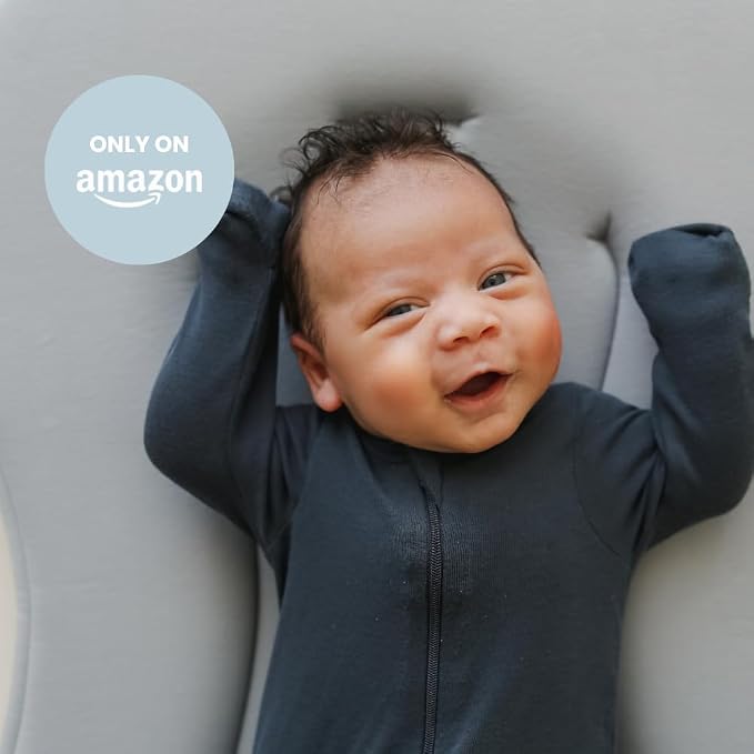 Snuggle Me® Baby Lounger Curve (0-6 Months) - Premium Organic Cotton with Foam Core, Machine-Washable Cover, Buttery-Soft & Breathable Infant Lounger with Travel Bag (30 in x 20 in x 1.9 in)