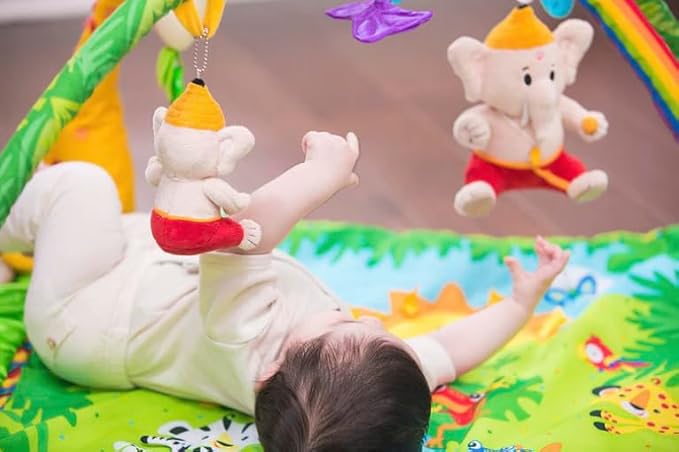 MODI TOYS Baby Ganesh (7 inch) Mantra Singing Plush Toy | Ideal for Newborns, Infants, Toddlers, Grandparents | Best for Diwali, Baby Shower, Birthday, Housewarming