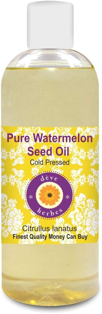 Deve Herbes Pure Watermelon Seed Oil (Citrullus lanatus) Cold Pressed 200ml (6.76 oz)