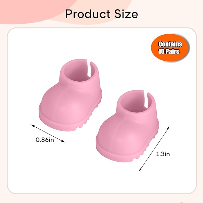 sunla 10 Pairs Doll Shoes for 17cm Dolls, Cute Mini Shoes Accessories for 17cm Dolls Sitting Standing Series, Silicone Doll Rain Shoes Boots