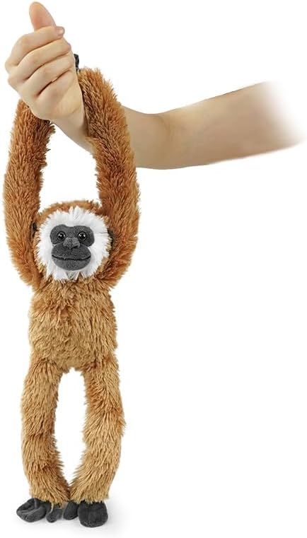 Stuffed Monkey Toys Hanging Stuffed Animal, Hooks and Stuffed Animals with Rings for Kids,Gifts for Boys and Girls Hanging 20inches(Brown)