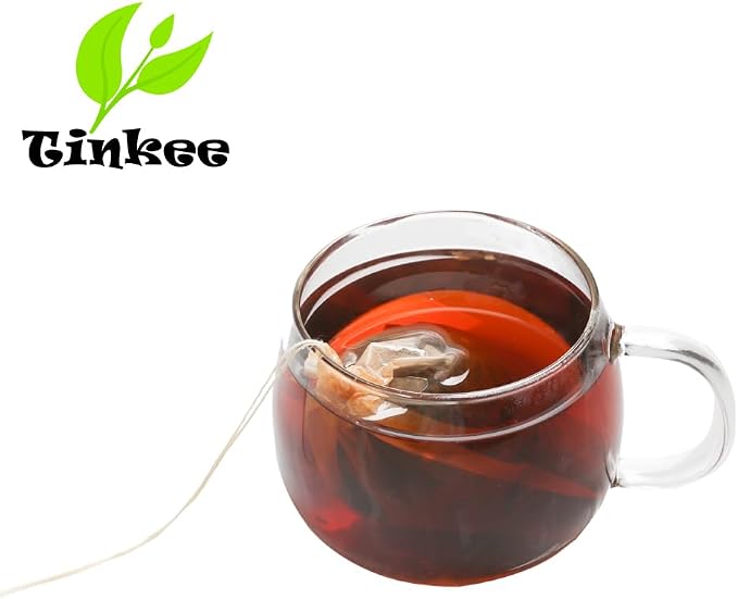 Tea Filter bags, safe and natural material, disposable tea infuser, empty tea bag with drawstring for loose leaf tea, set of 200（3.15 x 3.94 inch ） (White200)