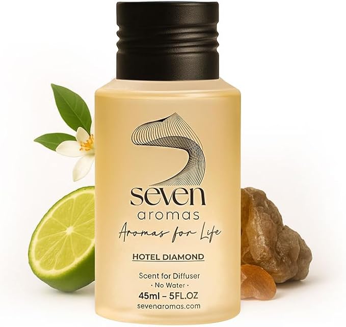 SevenAromas Hotel Diamond | 45ml 1.5oz Hotel Scent Diffuser Oil | Five Star Hotel | Bergamot, Rose & Iris | Luxury Waterless Aromatherapy