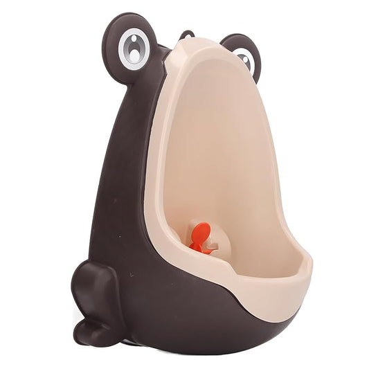 Frog Potty Training Urinal, Cute Frog Shape Cute Toddler Urinal Potty Training Urinal for Boys with Funny Aiming Target (Coffee)