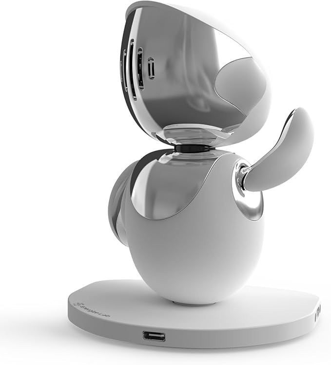 Eilik Silver - Touch Interactive Desk Companion Toys, Cute Robot Pets with Abundant Emotions. Funny Animations&Mini-Games, Birthday Gifts for Girls and Boys. Constantly Update(Chrome Silver Version)