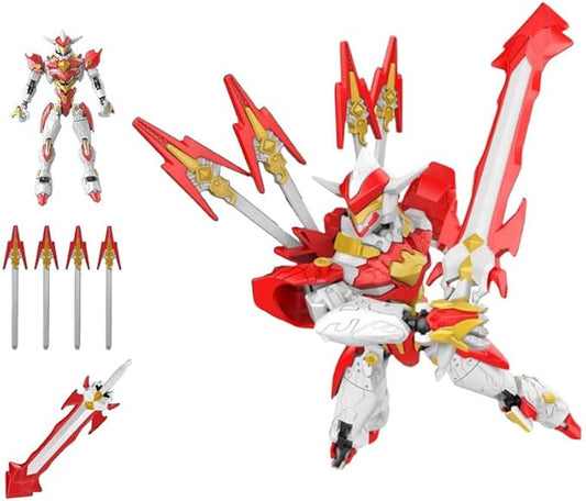 Fully Assembled T13 3D Printed Action Figure with Movable Joints & Interchangeable Weapons - 3D Printed Collectible Toy Ready-to-Play for Boys and Girls (White Red)