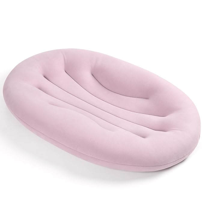 Baby Lounger for Newborn: Portable & Lightweight Pillow for Tummy Time Playtime & Diaper Changes - Skin-Friendly & Breathable for 0-12 Month Supervised Use