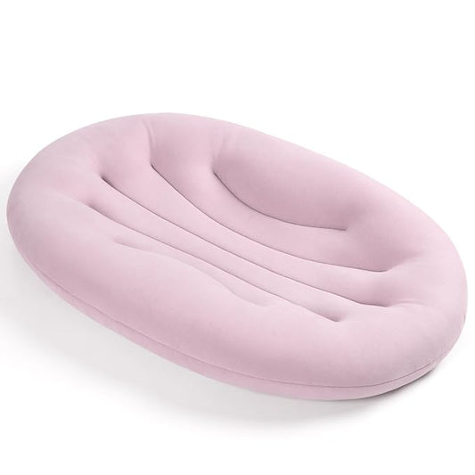 Baby Lounger for Newborn: Portable & Lightweight Pillow for Tummy Time Playtime & Diaper Changes - Skin-Friendly & Breathable for 0-12 Month Supervised Use