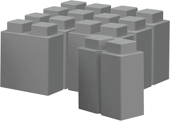 EverBlock 3” x 6” Quarter Size Plastic Modular Block Bulk Pack | Giant Building Blocks | Easy to Connect & Reuse | Indoor & Outdoor Use | Build Displays & Structures | Light Gray