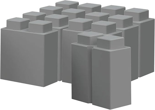 EverBlock 3” x 6” Quarter Size Plastic Modular Block Bulk Pack | Giant Building Blocks | Easy to Connect & Reuse | Indoor & Outdoor Use | Build Displays & Structures | Light Gray