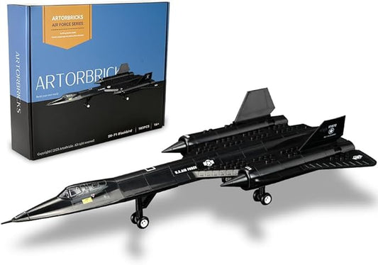 ArtorBricks SR-71 Reconnaissance Blackbird Airplane Military Building Set - 223 Piece Model Kit for Adults, Collectors & Hobbyists