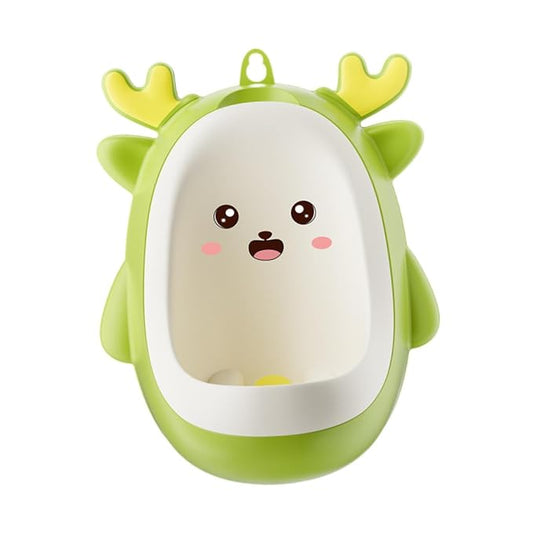 Milageto Dinosaur Potty Trainer Urinal Standing Potty, Cartoon Portable Urinals Toilet Training Hanging Pee Trainer for Child Toddlers, Green