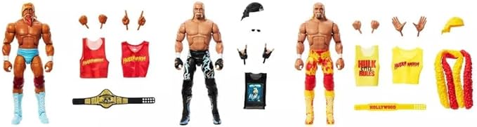 Mattel WWE Elite Collection Hulkamania 40th Anniversary Action Figure Set - 3 Pack