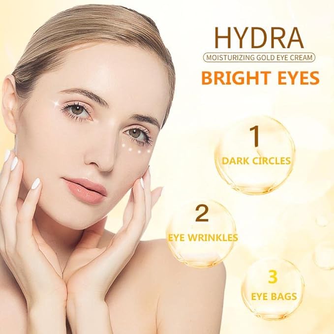 24K Gold Eye Cream For Deep Hydrating, Anti-Aging Gold Eye Cream Eye Treatment Creams For Dark Circles And Puffiness,Moisturizing Gold Cream Lifting Eye SENANA (3 PACKS)