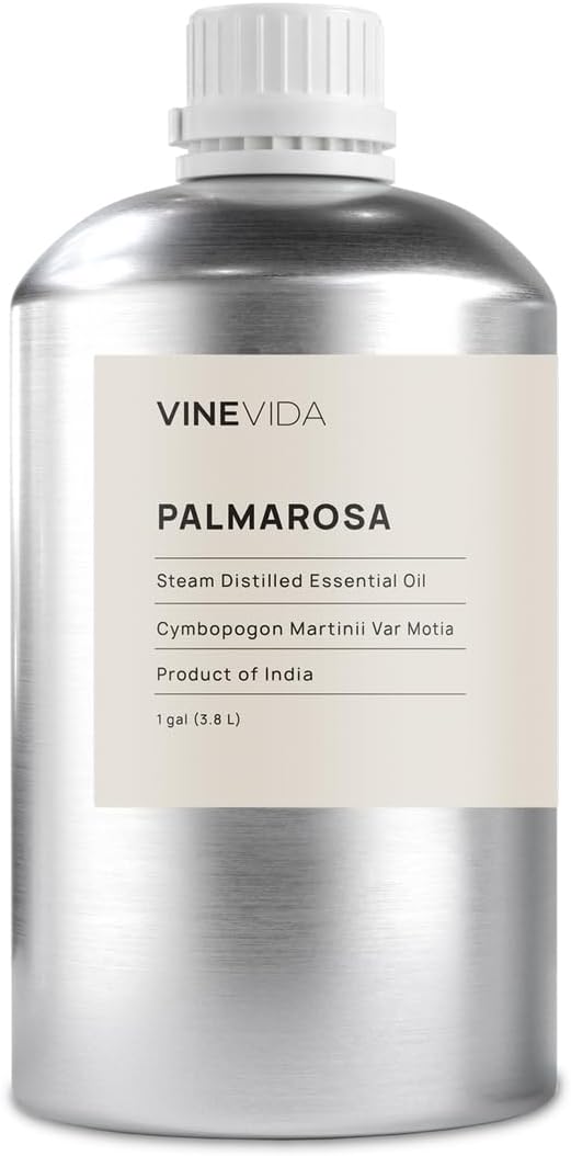 VINEVIDA Palmarosa Essential Oil - Gallon Palmarosa Oil Undiluted - Bulk Gallon Essential Oil for Soap Making