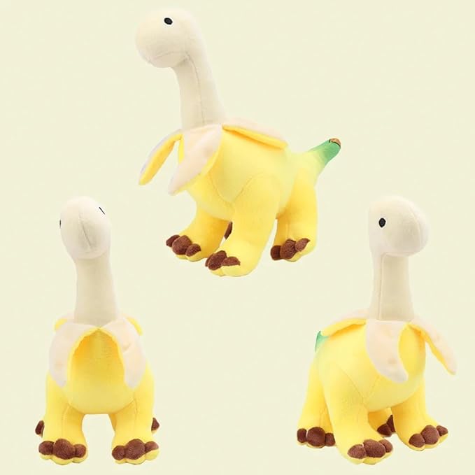11'' Banana Dinosaur Plush Toy, Yellow Dinosur Stuffed Animal, Soft and Creative Hybrid Design, for Kids and Friends, Ideal for Birthdays, Christmas, Children's Day