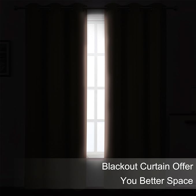 LEMOMO Blush Thermal Blackout Curtains/38 x 84 Inch/Set of 2 Panels Room Darkening Curtains for Bedroom